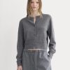 Cashmere Cropped Cardigan | Heather Charcoal
