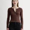 The Cozy Rib Henley | Dark Mahogany