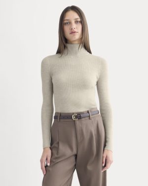 The Turtleneck in Ultrasoft Merino | Heather Oatmeal