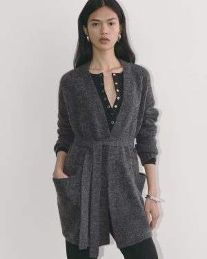 The Robe Cardigan in Alpaca | Dark Charcoal