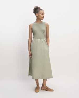 The Supima® High-Neck Riviera Dress | Sage Green