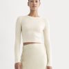 The Cropped Crew Top in Ultrafine Merino | Parchment