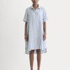 The Daytripper Dress in Linen | Soft Cobalt/Bone