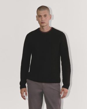 The Fisherman Crew in Wool Cashmere | Black